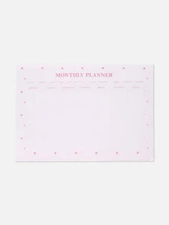 Agenda Mensuel A4 à Motifs Cœur