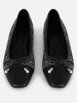 Ballerines Effet Bouclé à Bout Contrasté