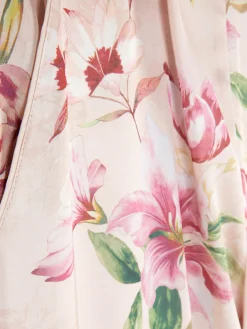 Bas De Pyjama Coupe Droite En Satin Floral