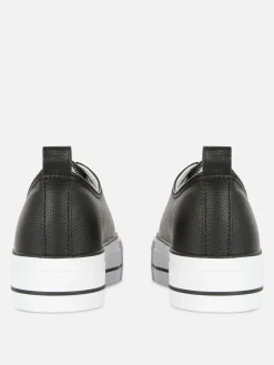 Baskets Basses Compensées En Simili Cuir