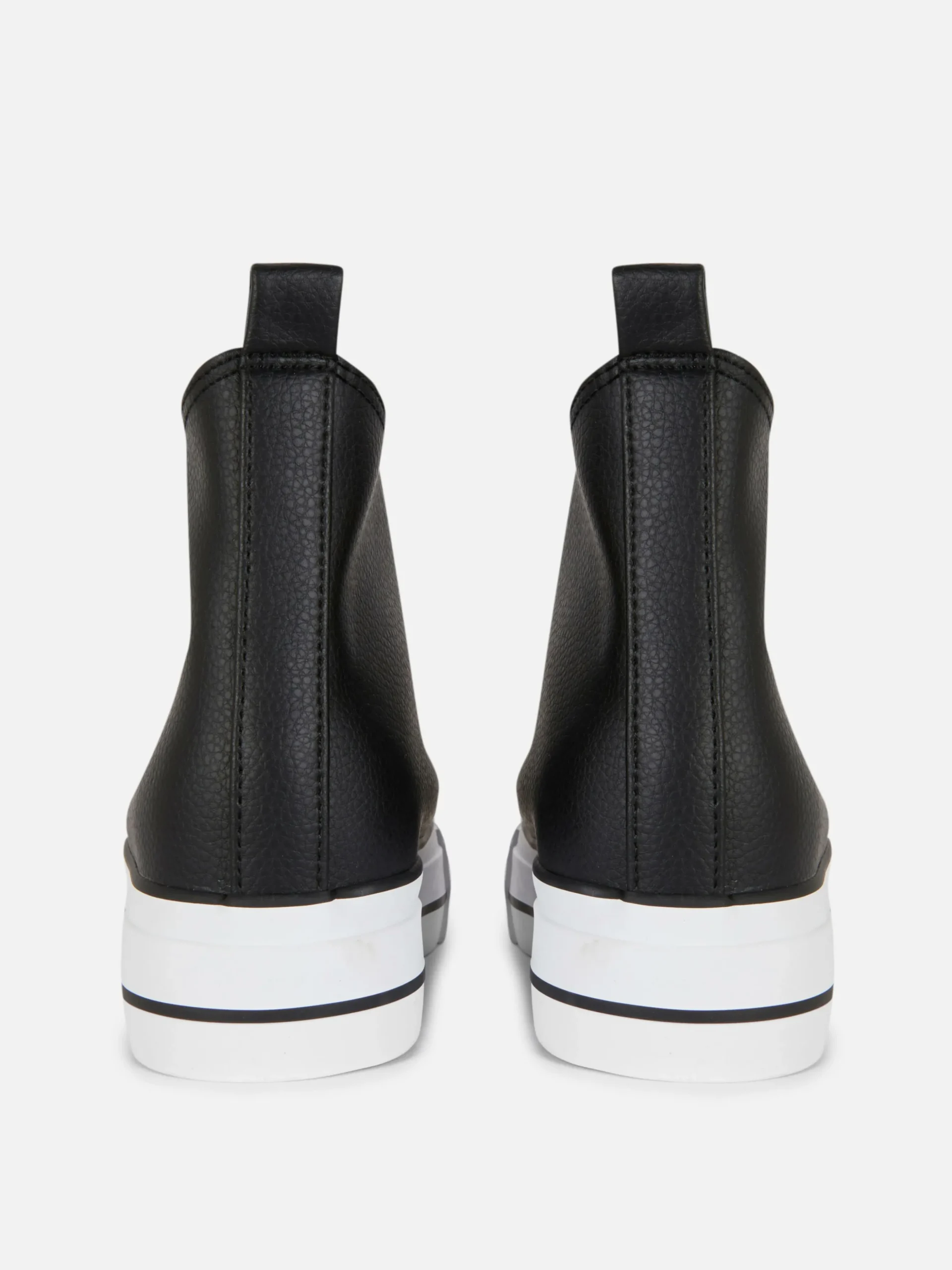 Baskets Montantes Compensées En Simili Cuir