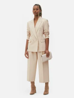 Blazer à Boutonnage Croisé Avec Bouton Métallisé