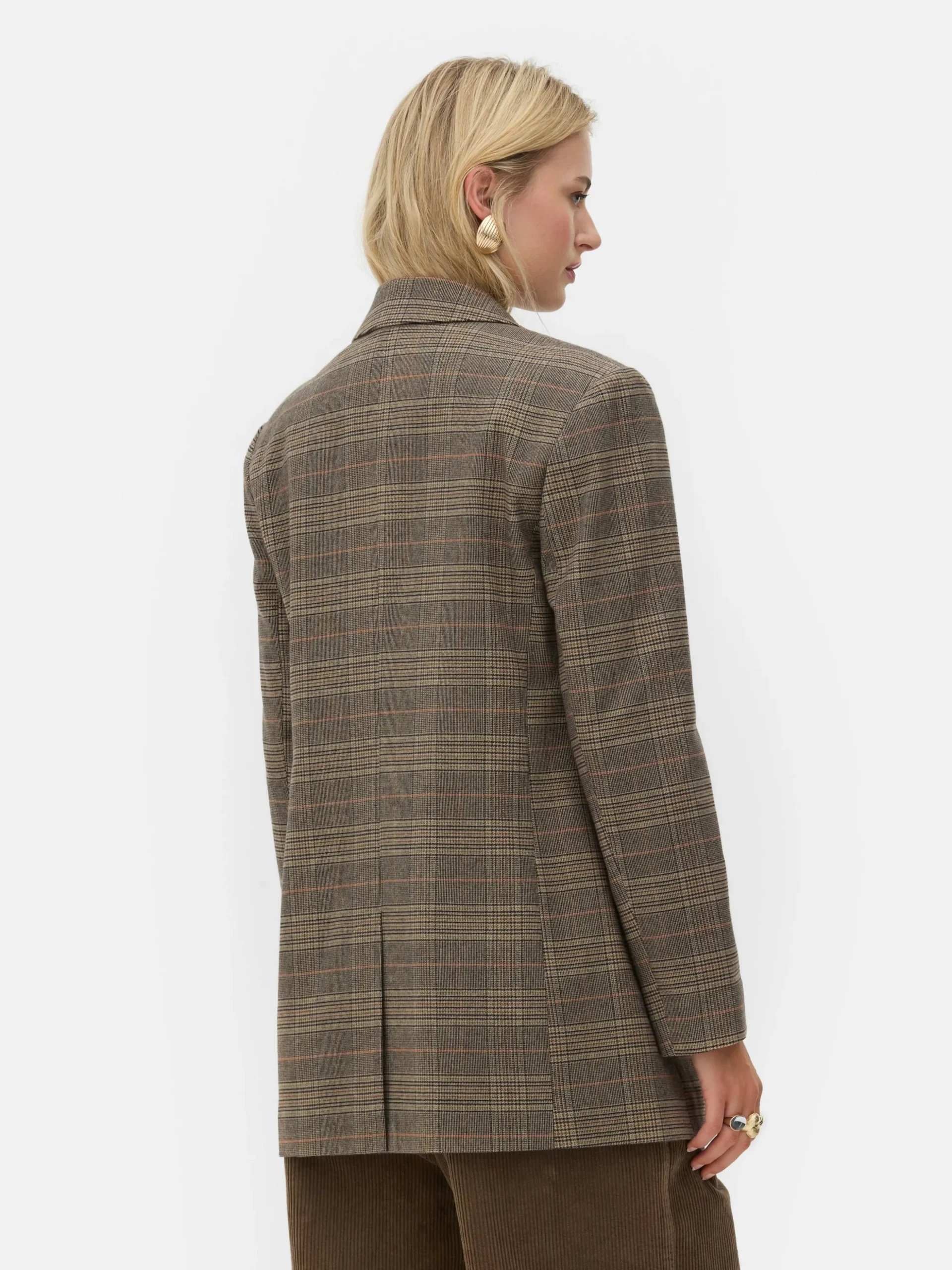 Blazer à Carreaux à Boutonnage Simple Rita Ora