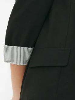 Blazer Ajusté à Effet Bord à Bord