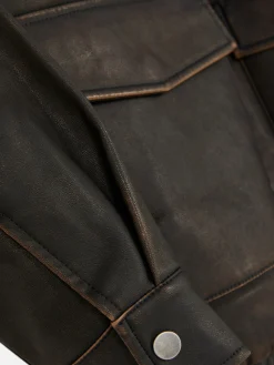 Blouson Bomber En Simili Cuir à Effet Vieilli Rita Ora