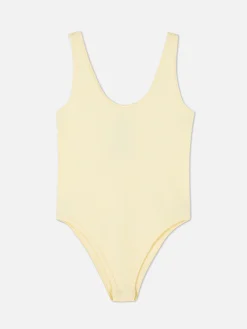 Body Côtelé Sans Coutures à Décolleté