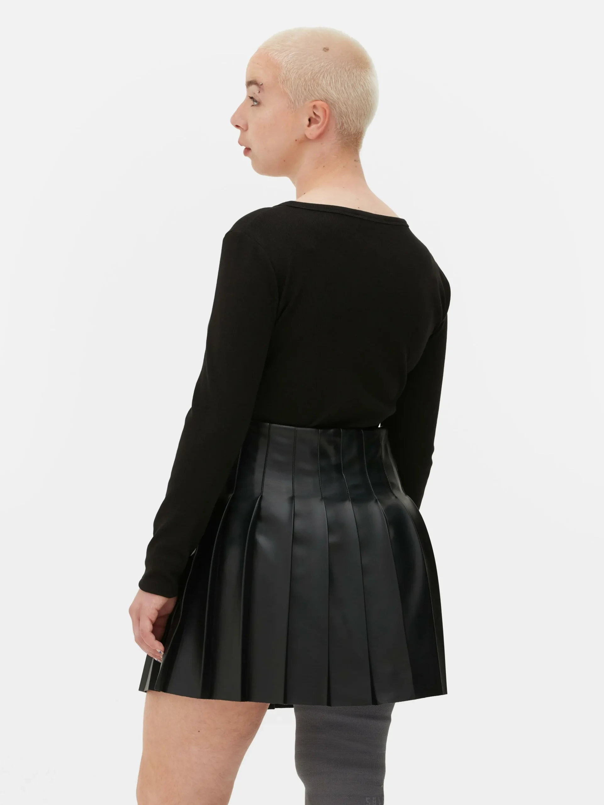 Body Façon T-shirt Boutonné à Manches Longues