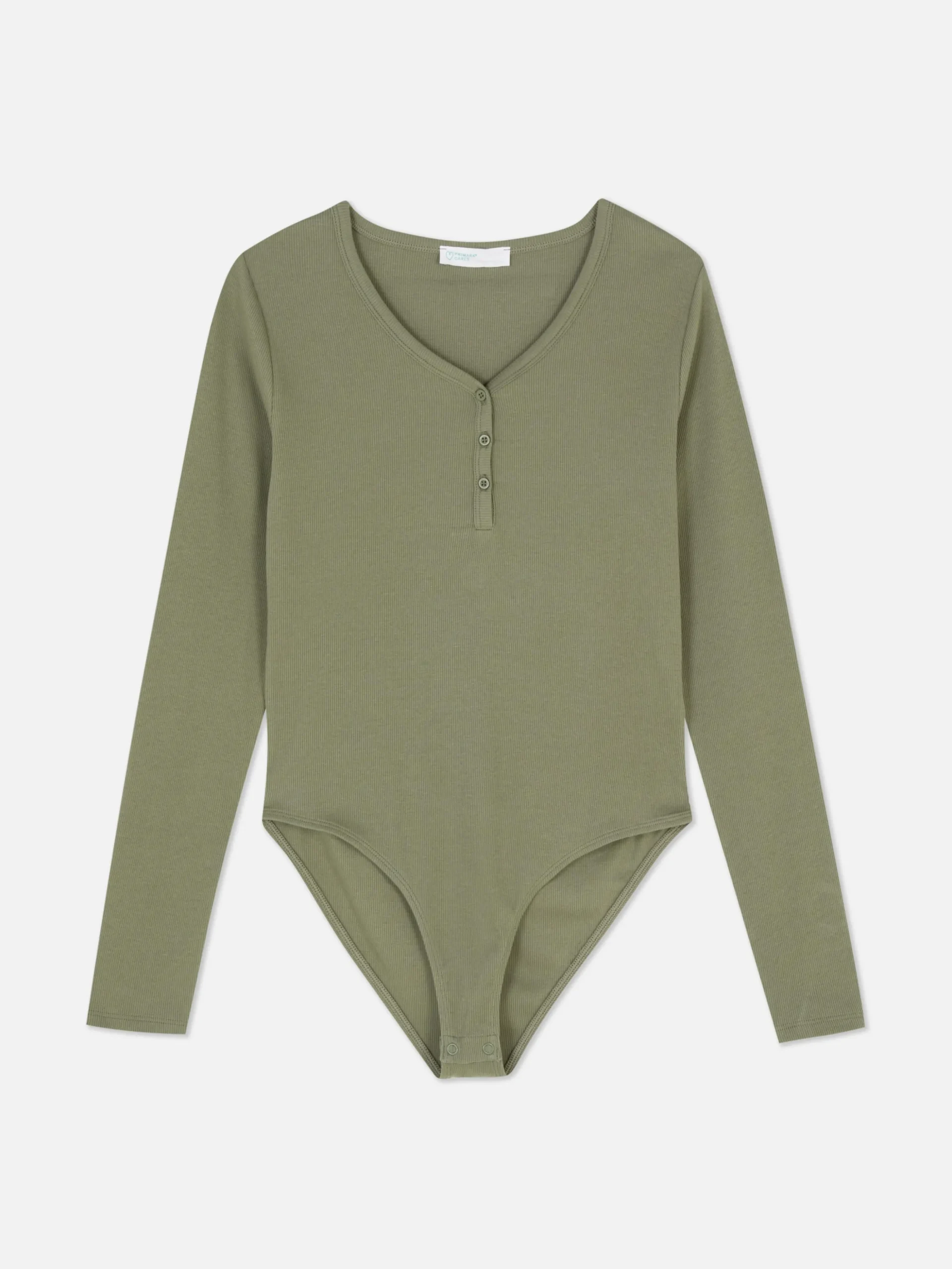 Body Façon T-shirt Boutonné à Manches Longues