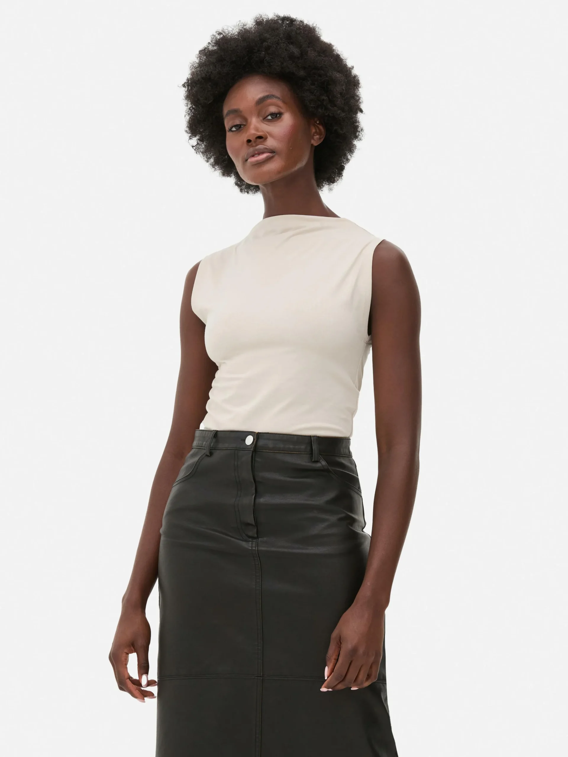 Body Sans Manches à Col Montant