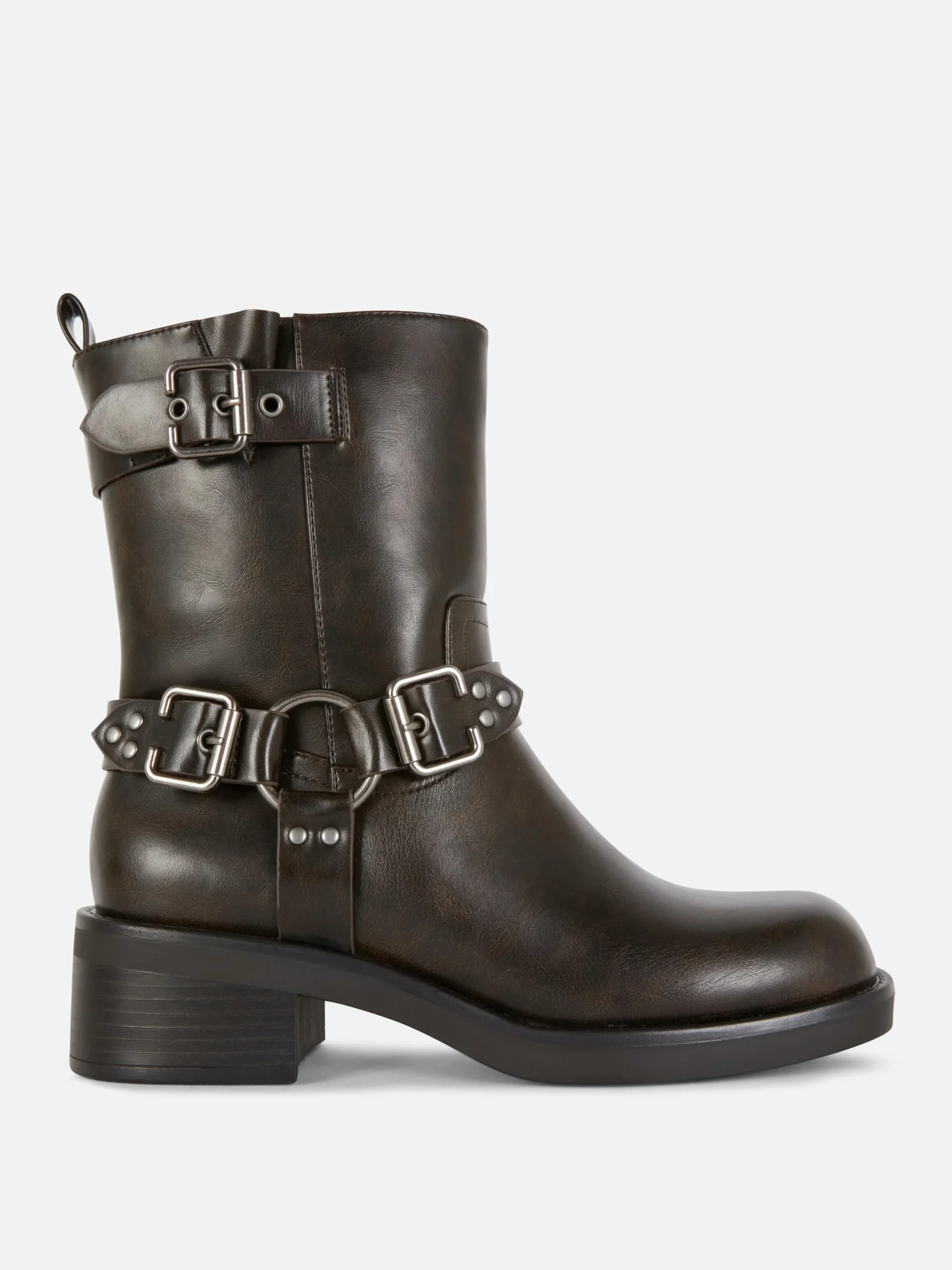 Bottes De Motard En Simili Cuir