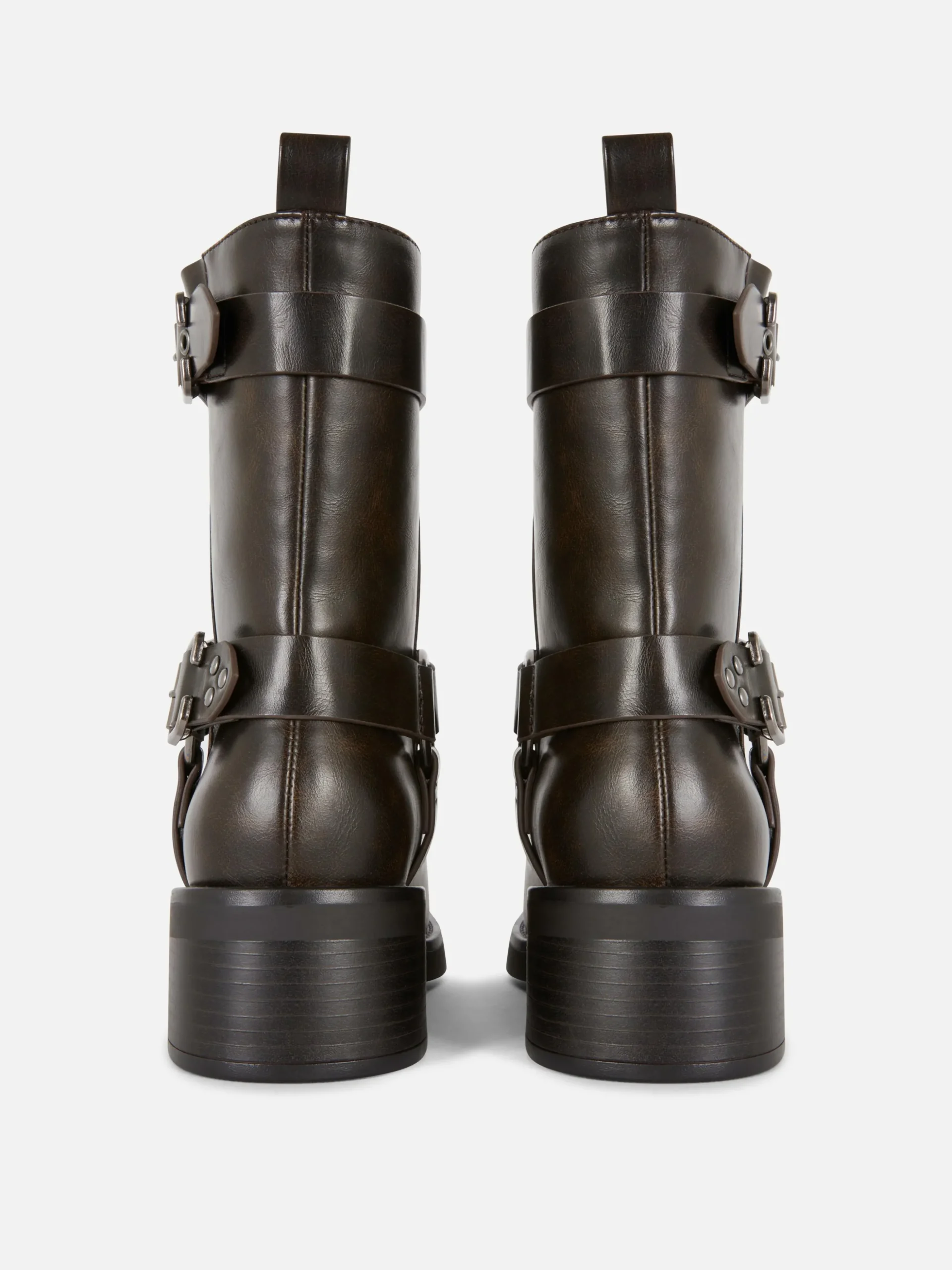 Bottes De Motard En Simili Cuir