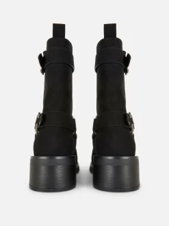 Bottes De Motard En Suédine