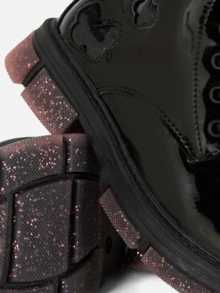 Bottes En Simili Cuir Verni à Semelles Scintillantes