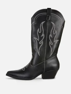 Bottes Santiags En Simili Cuir