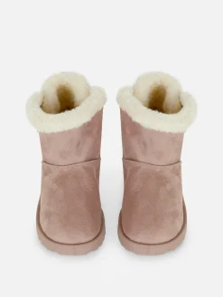 Bottines à Doublure Duveteuse Et Nœud Au Dos