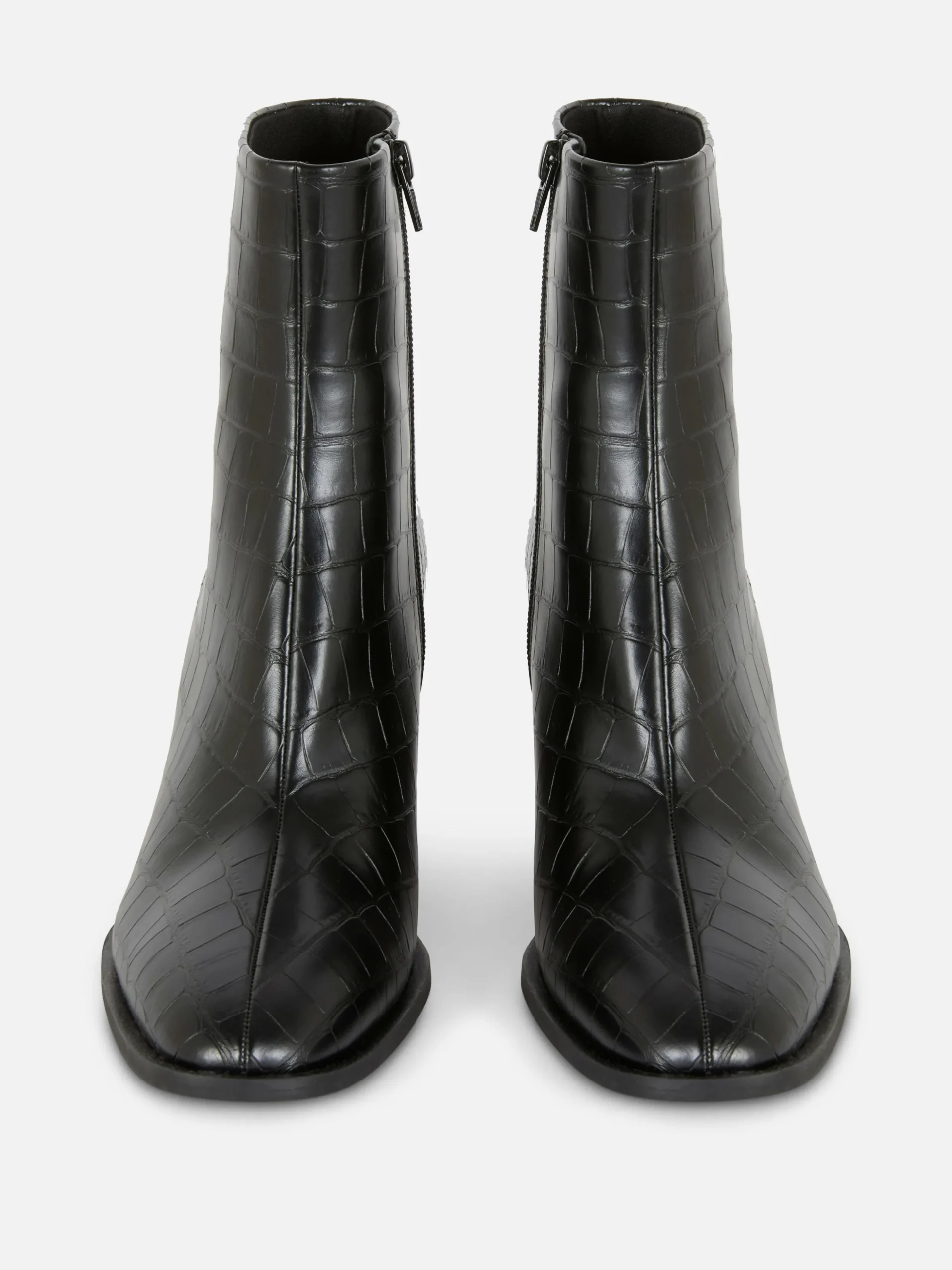 Bottines à Talons En Similicuir Imitation Croco