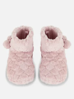 Bottines Duveteuses à Pompons