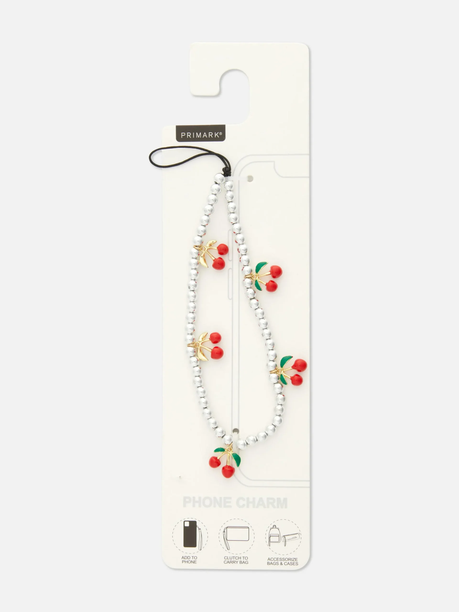 Breloque De Téléphone Cerise à Perles