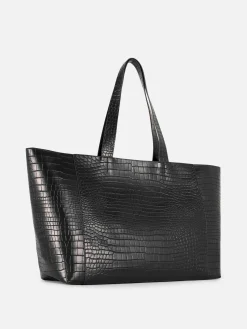Cabas Extra Large En Imitation Croco