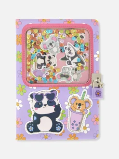 Carnet à Paillettes Et Motif Animaux