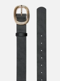 Ceinture à Boucle Ronde Texturée