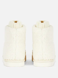 Chaussons Bottines Effet Mouton Retourné