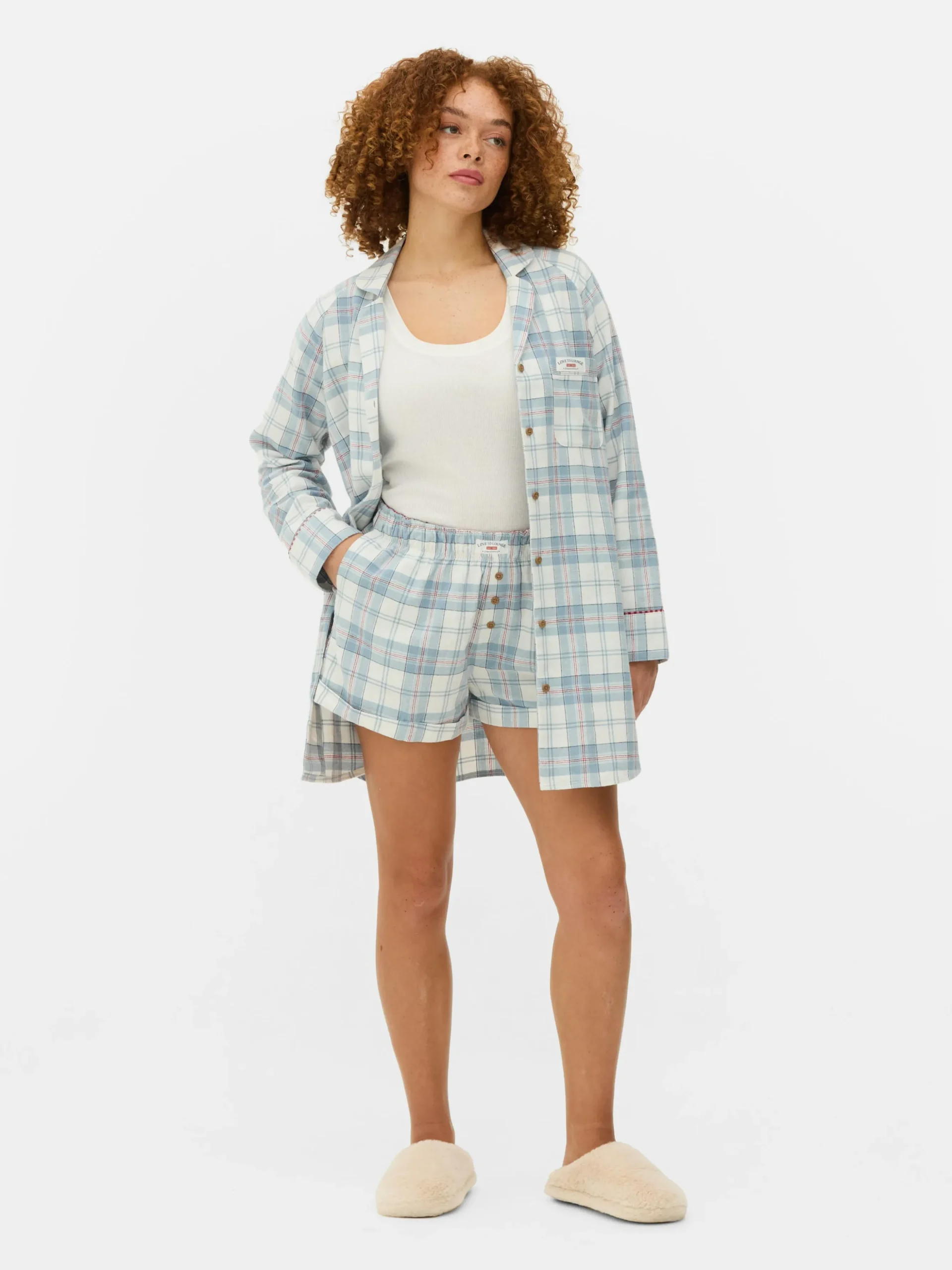 Chemise De Nuit Longue En Flanelle à Carreaux