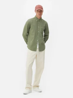 Chemise En Sergé De Coton à Manches Longues