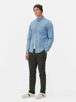 Chemise En Sergé De Coton à Manches Longues