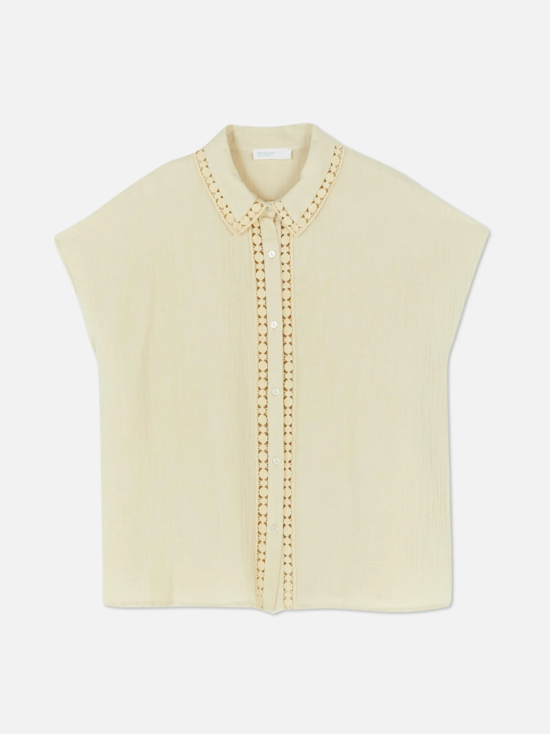 Chemisier à Manches Courtes Et Finitions En Crochet