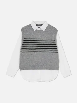 Débardeur Chemise 2-en-1 Superposé