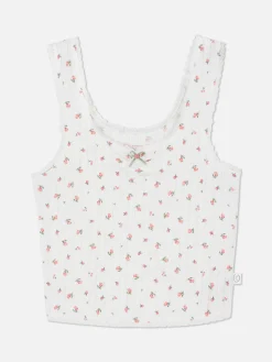 Débardeur De Pyjama En Pointelle à Motif Rose