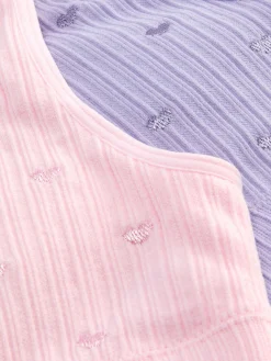 Débardeurs Courts Brodés De Cœurs