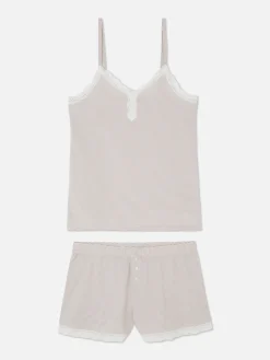 Ensemble Caraco Et Short De Pyjama à Dentelle