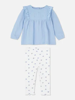 Ensemble Chemisier à Volants Et Legging