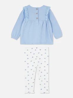 Ensemble Chemisier à Volants Et Legging