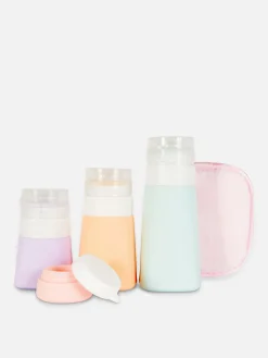 Ensemble De Flacons De Voyage - Cinq Pièces