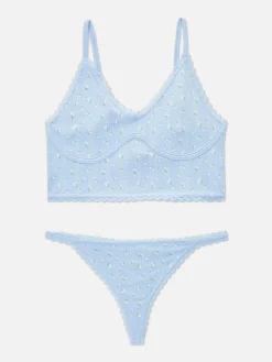Ensemble De Lingerie En Pointelle Non Rembourré