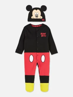 Ensemble Grenouillère Et Bonnet Disney Mickey Mouse
