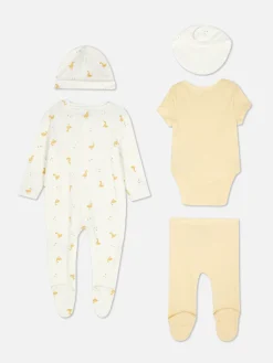 Ensemble Nouveau-né Cinq Pièces à Imprimé Canard