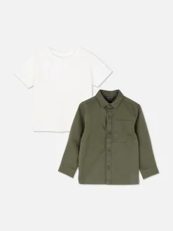 Ensemble T-shirt Et Chemise à Manches Longues