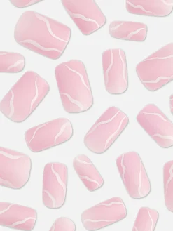 Faux Ongles Carrés Brillants Tourbillon PS...