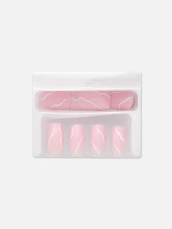 Faux Ongles Carrés Brillants Tourbillon PS...