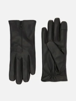 Gants En Cuir à Poignets Crantés