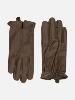 Gants En Cuir à Poignets Crantés