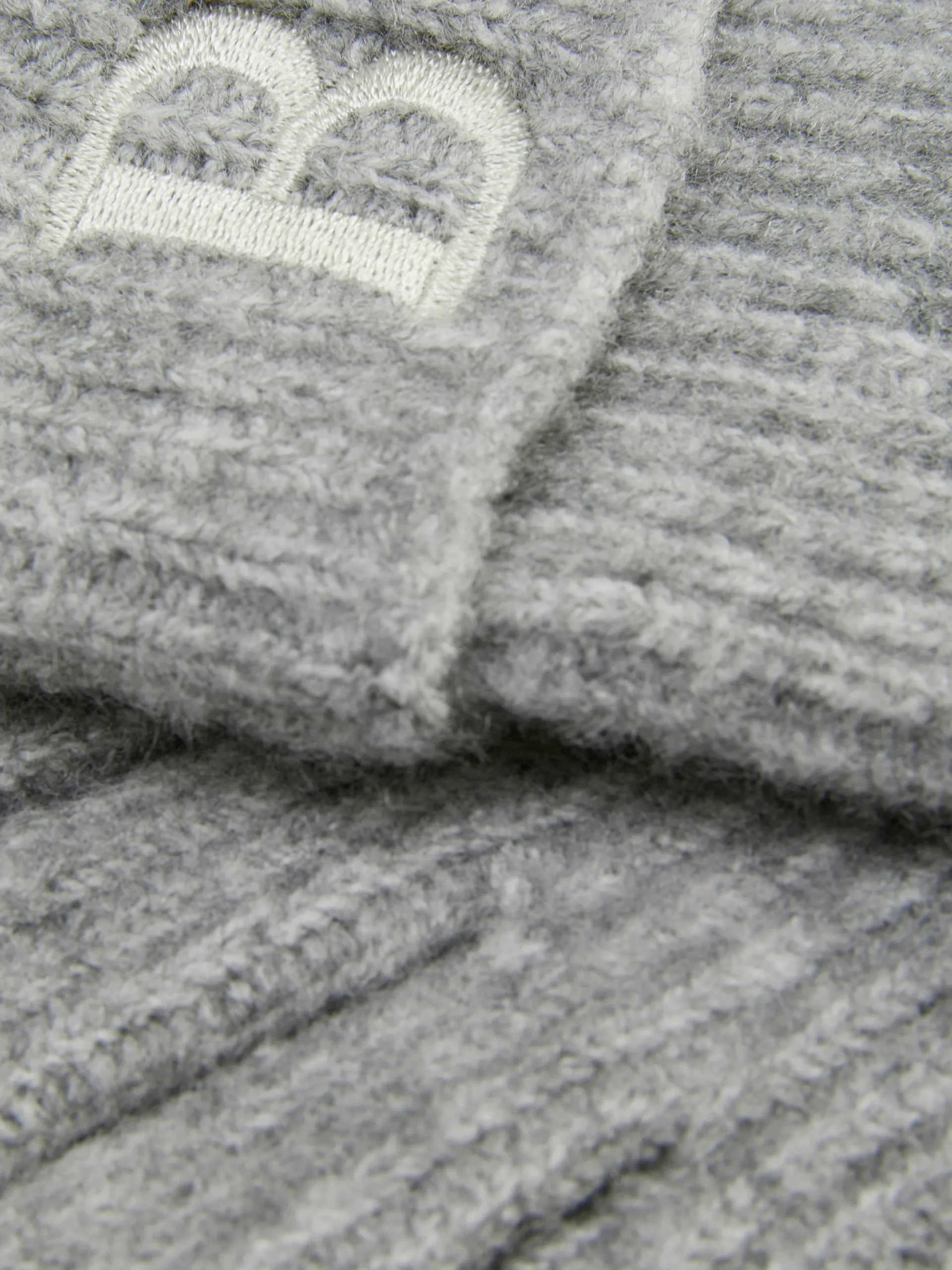 Gants En Maille Côtelée Avec Initiale Brodée