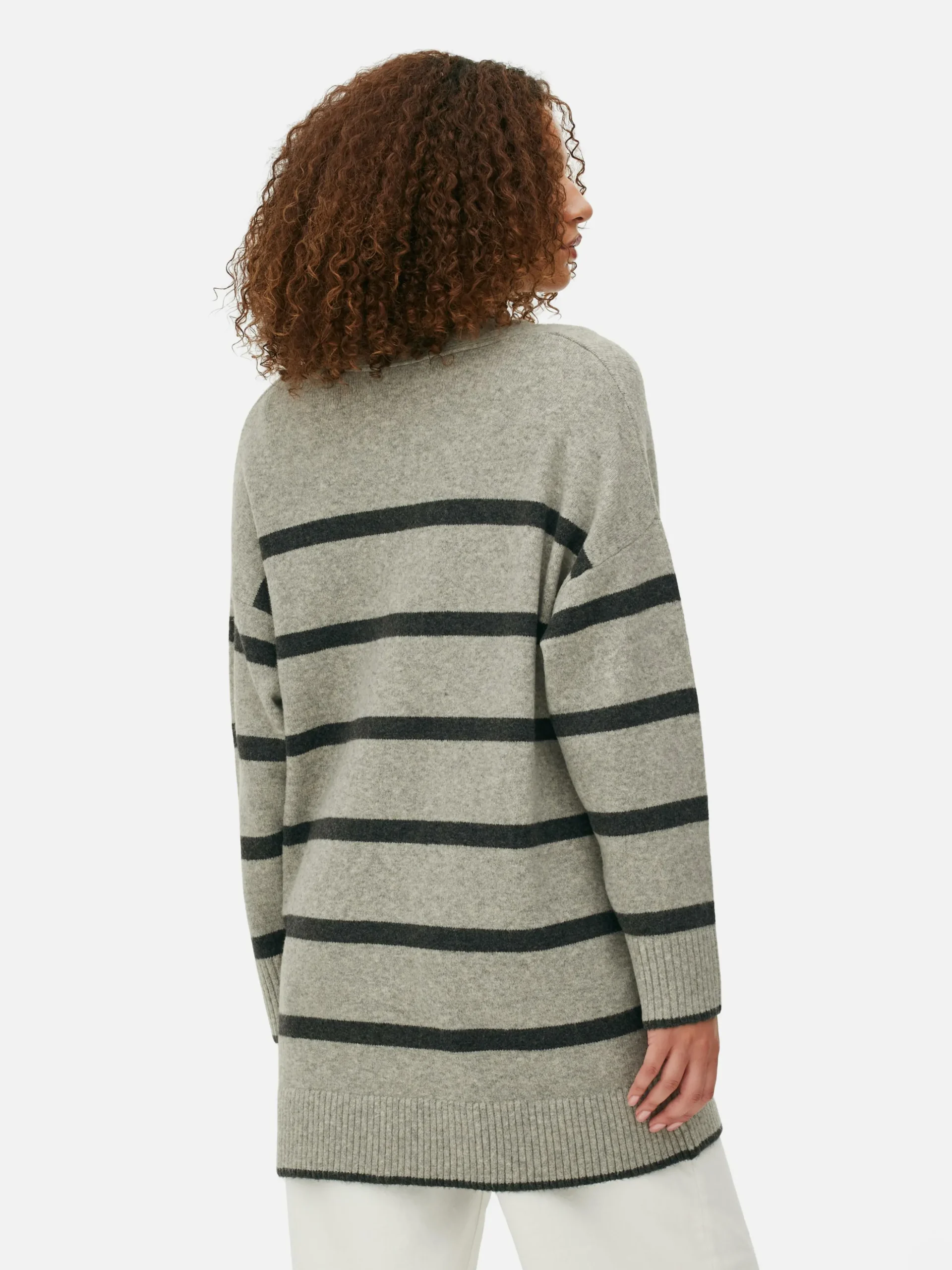 Gilet Long à Rayures