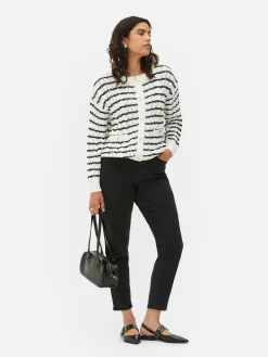 Gilet Rayé En Maille Torsadée