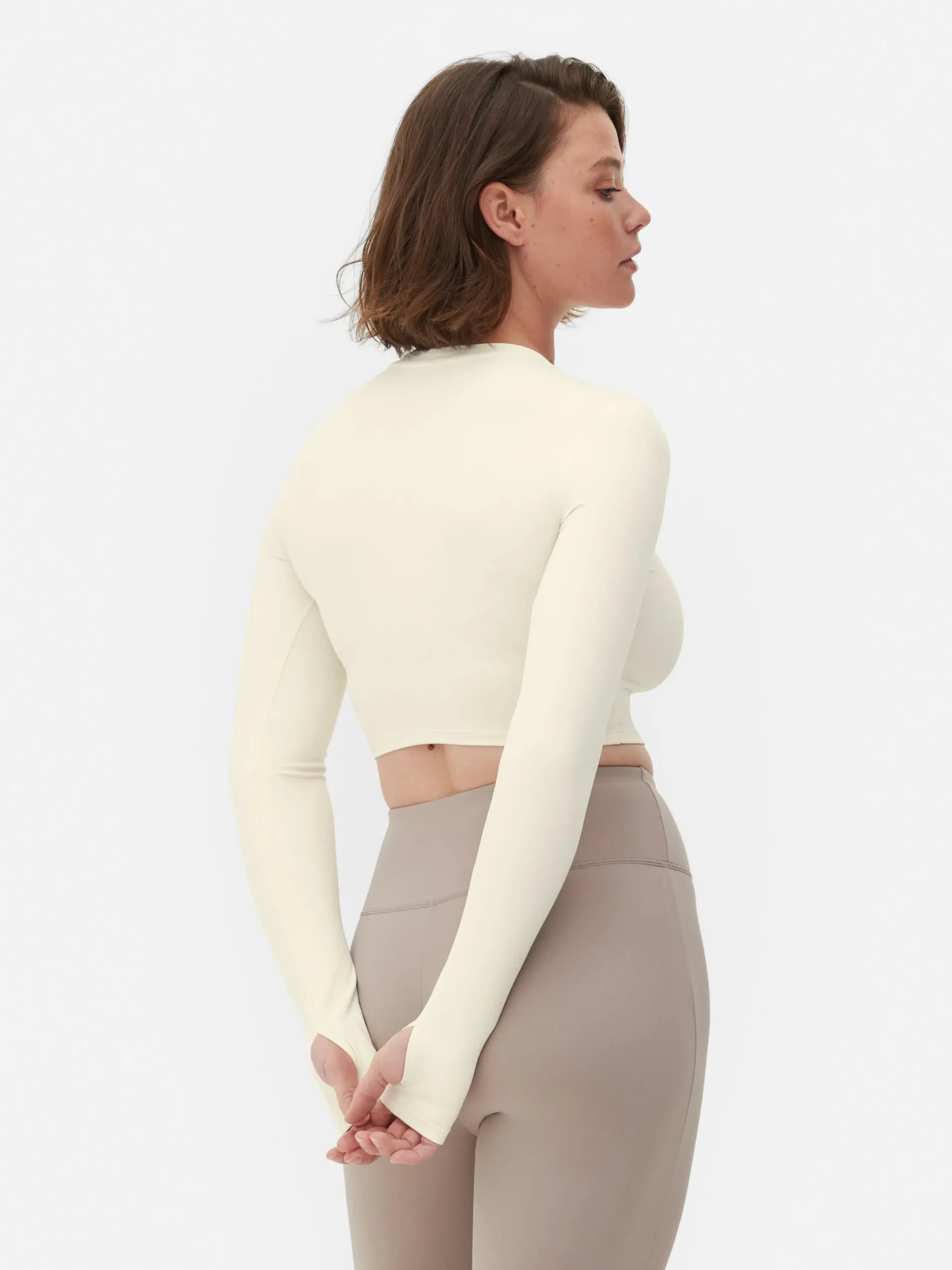 Haut Court De Sport à Manches Longues En Tissu Ultra-doux Rita Ora