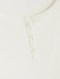 Haut De Pyjama En Pointelle Manche Longue